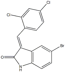 5-bromo-3-(2,4-dichlorobenzylidene)indolin-2-one 结构式