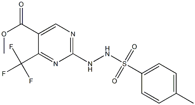 methyl 2-{2-[(4-methylphenyl)sulfonyl]hydrazino}-4-(trifluoromethyl)pyrimidine-5-carboxylate 结构式