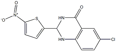 6-chloro-2-(5-nitro-2-thienyl)-1,2,3,4-tetrahydroquinazolin-4-one 结构式