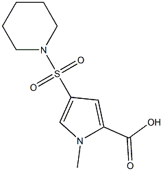 1-methyl-4-(piperidin-1-ylsulfonyl)-1H-pyrrole-2-carboxylic acid 结构式