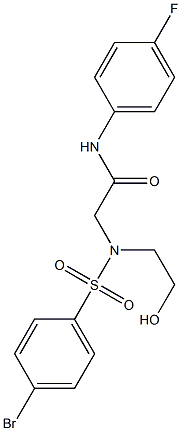 N1-(4-fluorophenyl)-2-[[(4-bromophenyl)sulfonyl](2-hydroxyethyl)amino]acetamide 结构式