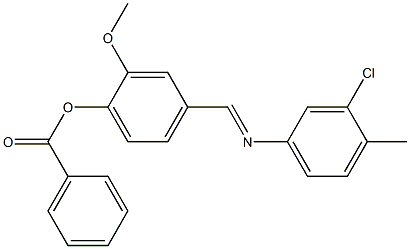 4-{[(3-chloro-4-methylphenyl)imino]methyl}-2-methoxyphenyl benzoate 结构式