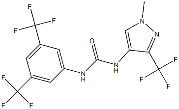 N-[3,5-di(trifluoromethyl)phenyl]-N'-[1-methyl-3-(trifluoromethyl)-1H-pyrazol-4-yl]urea 结构式