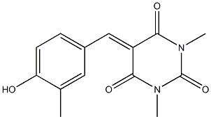 5-[(4-hydroxy-3-methylphenyl)methylene]-1,3-dimethyl-2,4,6(1H,3H,5H)-pyrimidinetrione 结构式