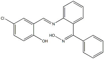 {2-[(5-chloro-2-hydroxybenzylidene)amino]phenyl}(phenyl)methanone oxime 结构式