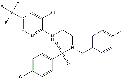 4-chloro-N-(4-chlorobenzyl)-N-(2-{[3-chloro-5-(trifluoromethyl)-2-pyridinyl]amino}ethyl)benzenesulfonamide 结构式