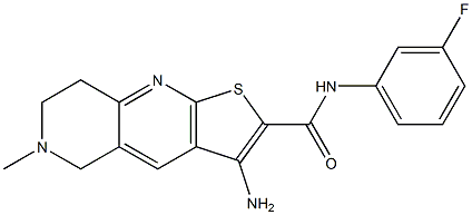 3-amino-N-(3-fluorophenyl)-6-methyl-5,6,7,8-tetrahydrothieno[2,3-b][1,6]naphthyridine-2-carboxamide 结构式