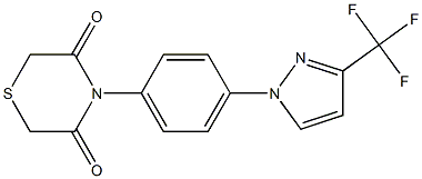 4-{4-[3-(trifluoromethyl)-1H-pyrazol-1-yl]phenyl}thiomorpholine-3,5-dione 结构式