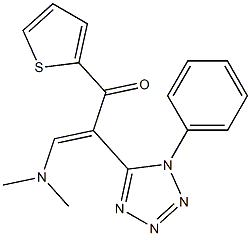 3-(dimethylamino)-2-(1-phenyl-1H-1,2,3,4-tetraazol-5-yl)-1-(2-thienyl)prop-2-en-1-one 结构式