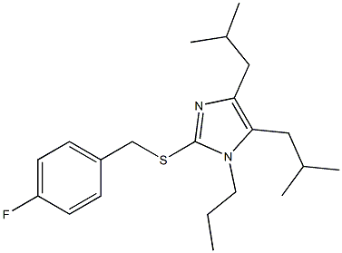 4,5-diisobutyl-1-propyl-1H-imidazol-2-yl 4-fluorobenzyl sulfide 结构式