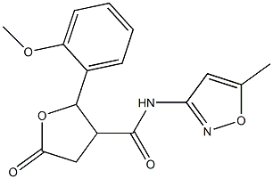 N3-(5-methylisoxazol-3-yl)-2-(2-methoxyphenyl)-5-oxotetrahydrofuran-3-carboxamide 结构式