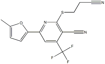 2-[(2-cyanoethyl)sulfanyl]-6-(5-methyl-2-furyl)-4-(trifluoromethyl)nicotinonitrile 结构式