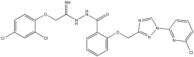 2-{[1-(6-chloro-2-pyridinyl)-1H-1,2,4-triazol-3-yl]methoxy}-N'-[2-(2,4-dichlorophenoxy)ethanimidoyl]benzenecarbohydrazide 结构式