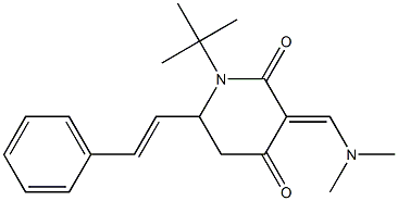 1-(tert-butyl)-3-[(dimethylamino)methylene]-6-styryldihydro-2,4(1H,3H)-pyridinedione 结构式