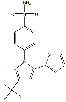 4-[5-(2-thienyl)-3-(trifluoromethyl)-1H-pyrazol-1-yl]benzene-1-sulfonamide 结构式