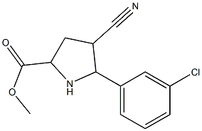 methyl 5-(3-chlorophenyl)-4-cyano-2-pyrrolidinecarboxylate 结构式