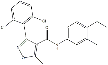 3-(2,6-dichlorophenyl)-N-(4-isopropyl-3-methylphenyl)-5-methyl-4-isoxazolecarboxamide 结构式