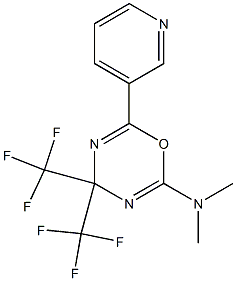 N2,N2-dimethyl-6-(3-pyridyl)-4,4-di(trifluoromethyl)-4H-1,3,5-oxadiazin-2-amine 结构式