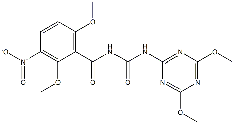 N-(2,6-dimethoxy-3-nitrobenzoyl)-N'-(4,6-dimethoxy-1,3,5-triazin-2-yl)urea 结构式