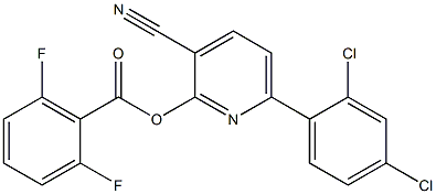 3-cyano-6-(2,4-dichlorophenyl)-2-pyridinyl 2,6-difluorobenzenecarboxylate 结构式