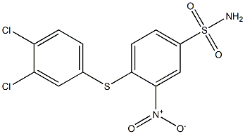 4-[(3,4-dichlorophenyl)thio]-3-nitrobenzene-1-sulfonamide 结构式