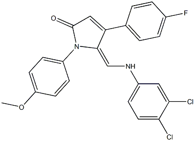 5-[(3,4-dichloroanilino)methylene]-4-(4-fluorophenyl)-1-(4-methoxyphenyl)-1,5-dihydro-2H-pyrrol-2-one 结构式