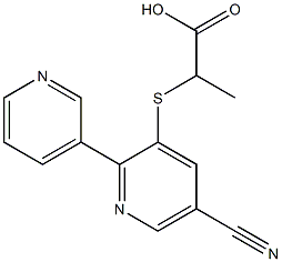 2-[(5-cyano-2,3'-bipyridin-6-yl)thio]propanoic acid 结构式