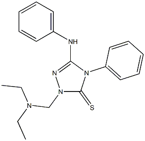 3-anilino-1-[(diethylamino)methyl]-4-phenyl-4,5-dihydro-1H-1,2,4-triazole-5-thione 结构式