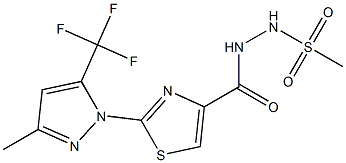 N'-({2-[3-methyl-5-(trifluoromethyl)-1H-pyrazol-1-yl]-1,3-thiazol-4-yl}carbonyl)methanesulfonohydrazide 结构式