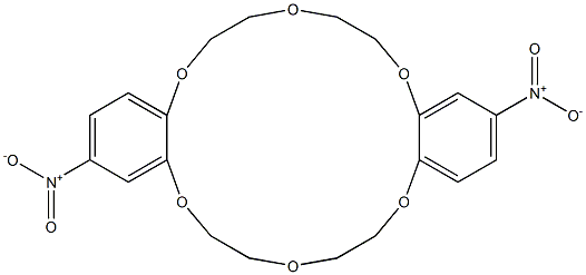 2,13-dinitro-6,7,9,10,17,18,20,21-octahydrodibenzo[b,k][1,4,7,10,13,16]hexaoxacyclooctadecine 结构式