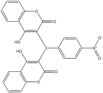 4-hydroxy-3-[(4-hydroxy-2-oxo-2H-chromen-3-yl)(4-nitrophenyl)methyl]-2H-chromen-2-one 结构式