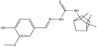 N1-(2,3,3-trimethylbicyclo[2.2.1]hept-2-yl)-2-(4-hydroxy-3-methoxybenzylidene)hydrazine-1-carbothioamide 结构式