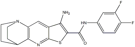 5-amino-N-(3,4-difluorophenyl)-7-thia-1,9-diazatetracyclo[9.2.2.0~2,10~.0~4,8~]pentadeca-2(10),3,5,8-tetraene-6-carboxamide 结构式