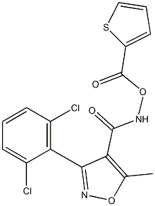 3-(2,6-dichlorophenyl)-5-methyl-N-[(2-thienylcarbonyl)oxy]isoxazole-4-carboxamide 结构式