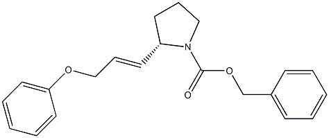 benzyl (2S)-2-[(E)-3-phenoxy-1-propenyl]tetrahydro-1H-pyrrole-1-carboxylate 结构式