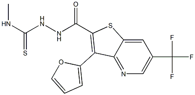 2-{[3-(2-furyl)-6-(trifluoromethyl)thieno[3,2-b]pyridin-2-yl]carbonyl}-N-methyl-1-hydrazinecarbothioamide 结构式