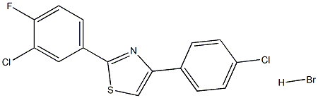 2-(3-chloro-4-fluorophenyl)-4-(4-chlorophenyl)-1,3-thiazole hydrobromide 结构式