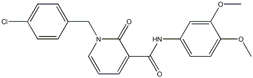 1-(4-chlorobenzyl)-N-(3,4-dimethoxyphenyl)-2-oxo-1,2-dihydro-3-pyridinecarboxamide 结构式