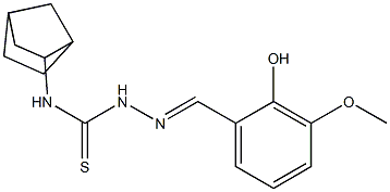 N1-bicyclo[2.2.1]hept-2-yl-2-(2-hydroxy-3-methoxybenzylidene)hydrazine-1-carbothioamide 结构式
