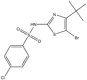 N1-[5-bromo-4-(tert-butyl)-1,3-thiazol-2-yl]-4-chlorobenzene-1-sulfonamide 结构式