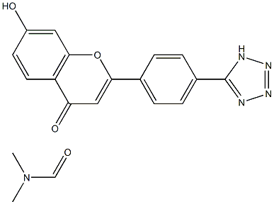 7-hydroxy-2-[4-(1H-1,2,3,4-tetraazol-5-yl)phenyl]-4H-chromen-4-one dimethylformamide 结构式