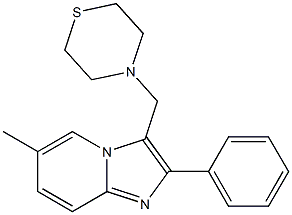 6-methyl-2-phenyl-3-(1,4-thiazinan-4-ylmethyl)imidazo[1,2-a]pyridine 结构式