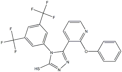 4-[3,5-di(trifluoromethyl)phenyl]-5-(2-phenoxy-3-pyridyl)-4H-1,2,4-triazole-3-thiol 结构式