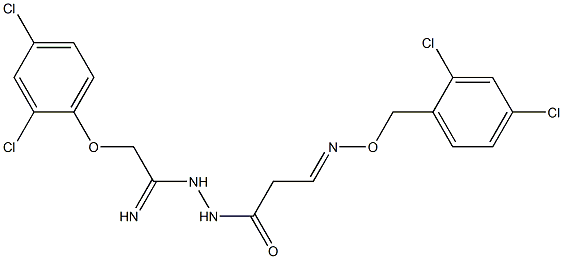 3-{[(2,4-dichlorobenzyl)oxy]imino}-N'-[2-(2,4-dichlorophenoxy)ethanimidoyl]propanohydrazide 结构式