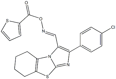 2-(4-chlorophenyl)-3-({[(2-thienylcarbonyl)oxy]imino}methyl)-5,6,7,8-tetrahydroimidazo[2,1-b][1,3]benzothiazole 结构式