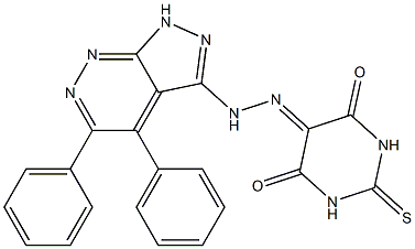 5-[2-(4,5-diphenyl-1H-pyrazolo[3,4-c]pyridazin-3-yl)hydrazono]-2-thioxohexahydropyrimidine-4,6-dione 结构式