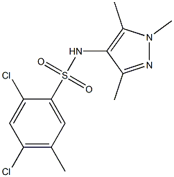 N1-(1,3,5-trimethyl-1H-pyrazol-4-yl)-2,4-dichloro-5-methylbenzene-1-sulfonamide 结构式