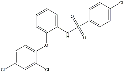 N1-[2-(2,4-dichlorophenoxy)phenyl]-4-chlorobenzene-1-sulfonamide 结构式