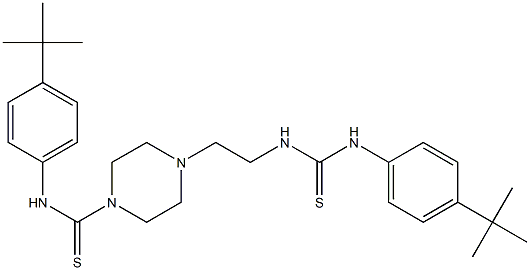 4-[2-({[4-(tert-butyl)anilino]carbothioyl}amino)ethyl]-N-[4-(tert-butyl)phenyl]tetrahydro-1(2H)-pyrazinecarbothioamide 结构式