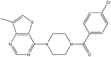 (4-chlorophenyl)[4-(7-methylthieno[3,2-d]pyrimidin-4-yl)piperazino]methanone 结构式